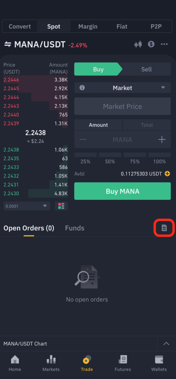 binance order history missing